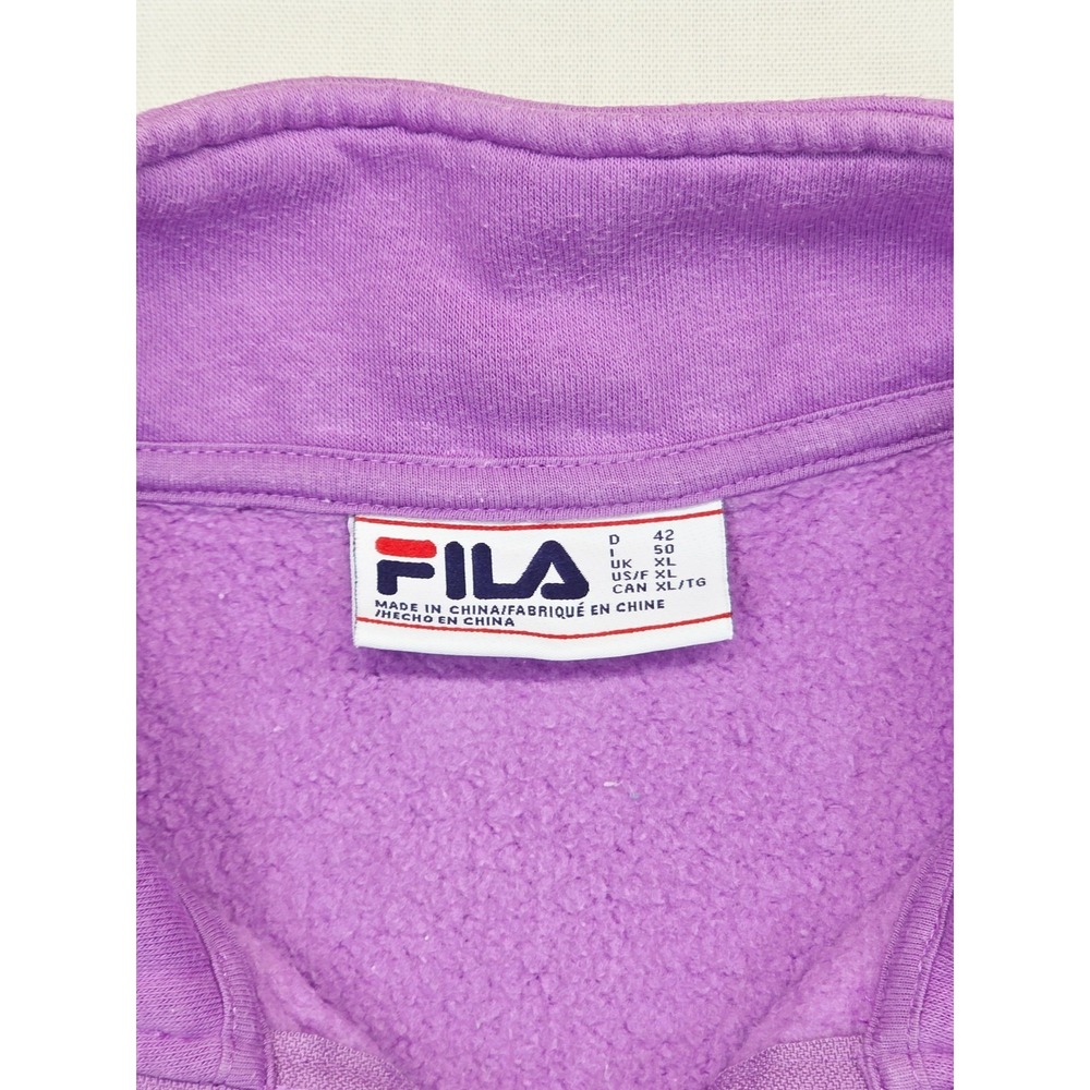 FILA Women's XL Quarter Zip Colorblock Sweatshirt Purple White Gray Pullover - Picture 4 of 10